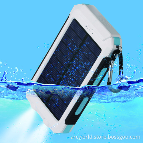 AWC719 8000mah Compass fully Waterproof solar dc 5.0v charger universal charger for mobile phone